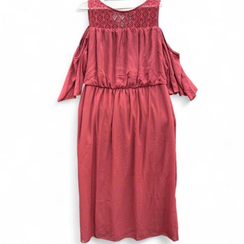 Bailey Blue Cold Shoulder Dress | Rust | XXL I Boho Charm